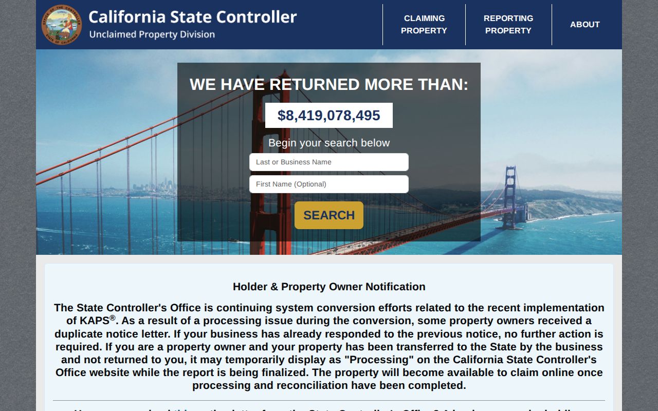 Monrovia residents directory California unclaimed property search