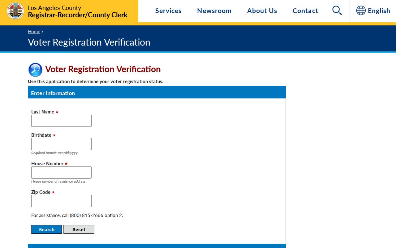 Monrovia residents directory Los Angeles County voter status lookup