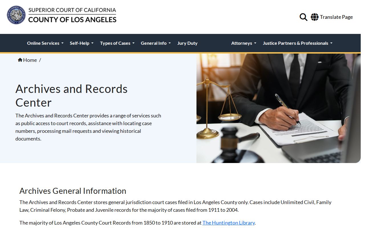Monrovia previous residents court archives records center