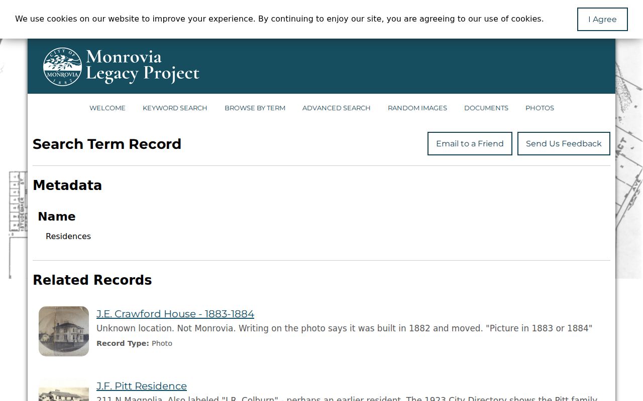 Monrovia previous residents Legacy address catalog results
