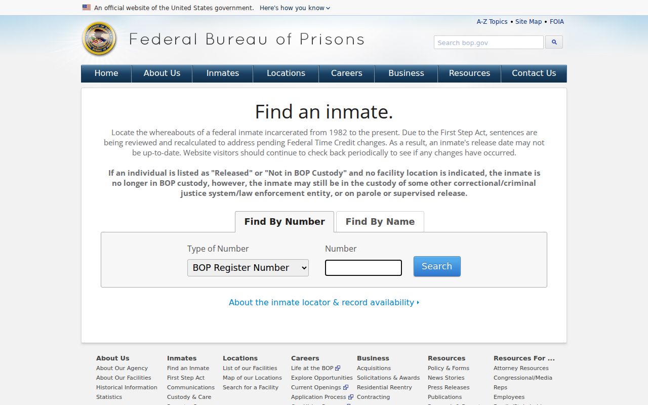 Monrovia resident lookup federal inmate locator
